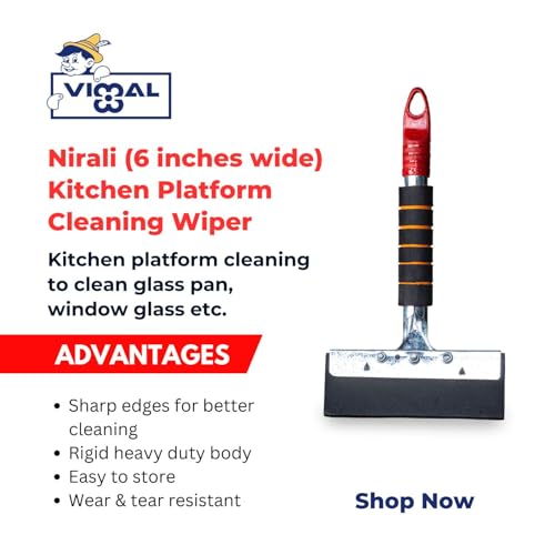 Vimal Nirali Kitchen Platform/Floor Cleaning Wiper | Kitchen Squeegee with Comfortable Grip and Hanging Provision | Tough Stains Cleaner - Image 2