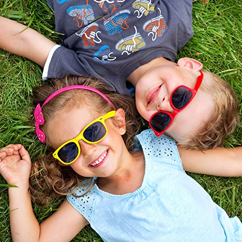 Pibupibu 8 Pack Kids Neon Colors Party Favor Supplies Unisex Sunglasses, Mix - Image 2