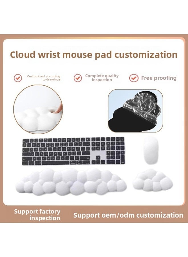 Yunduo Wrist Mouse Pad Silicone Hand Rest Wrist Keyboard Pad Pure Color Office Gift Men And Women Special Wrist Rest Good Things-Color:Two-piece Set-Pattern:Rose Red Style  - Image 2