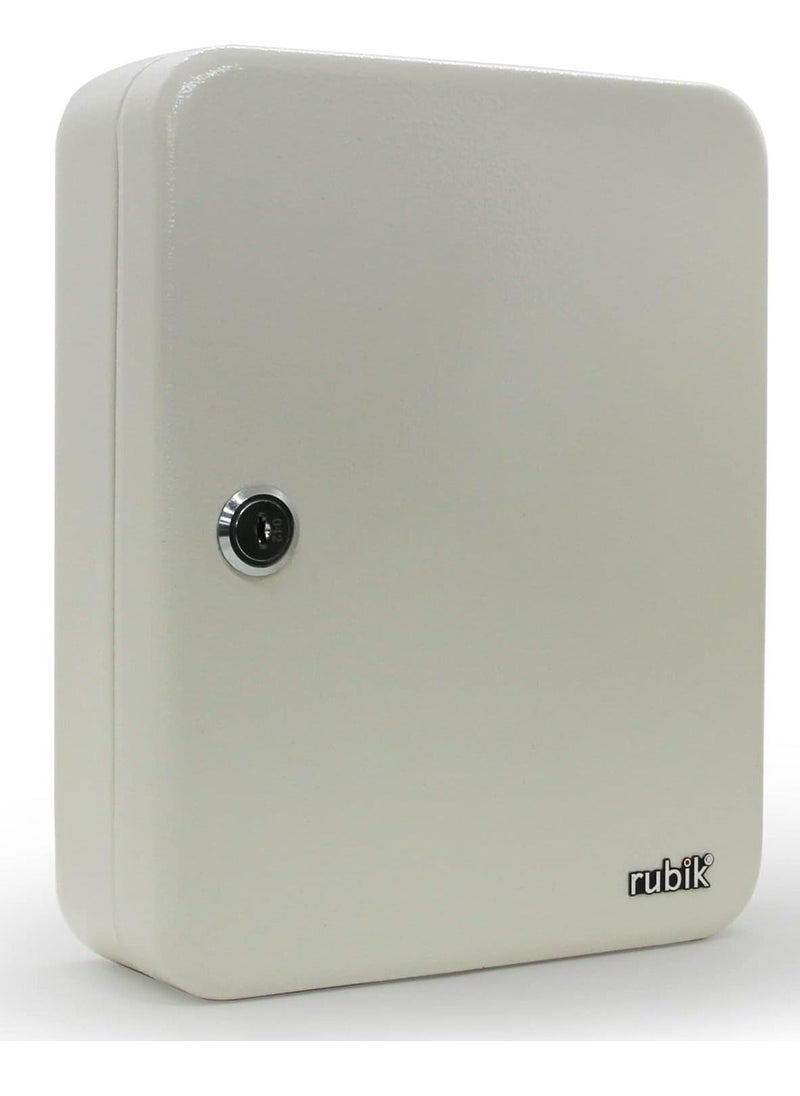 Rubik - 48-Keys Metal Storage Cabinet Safe Box with Key Lock, Wall Mounted Key Storage Cabinet Organizer for Hotels Realestate Warehouse Schools Universities Business (White) - Image 1