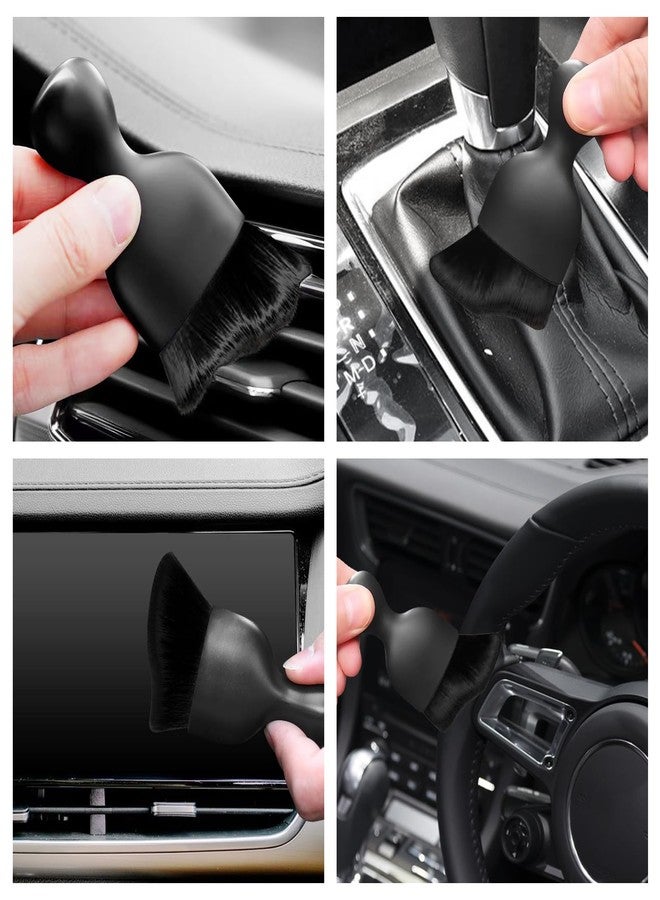 Eiruseed Car Interior Cleaning Brush Duster With Ultra Soft Bristles Auto Detailing Brushes Dusting Accessories For Dashboard, Ac Vents, Leather, Scratch-Free (1Pack_Black) - Image 3