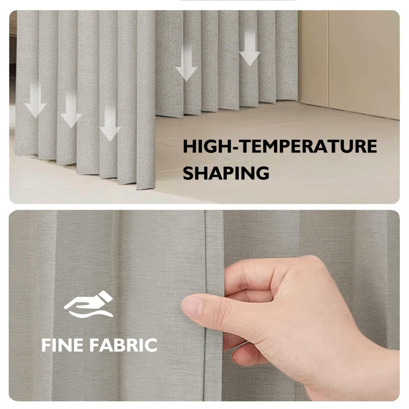 Jilron 100% Blackout Fabric Folding Door Curtain with Magnetic Closure - Accordion Style for Sliding Doors, Closets,Wardrobe and Temporary Door Solutions Doorway Curtainsï¼ˆW42 x L78, Grey 1 Panelï¼‰ - Image 4