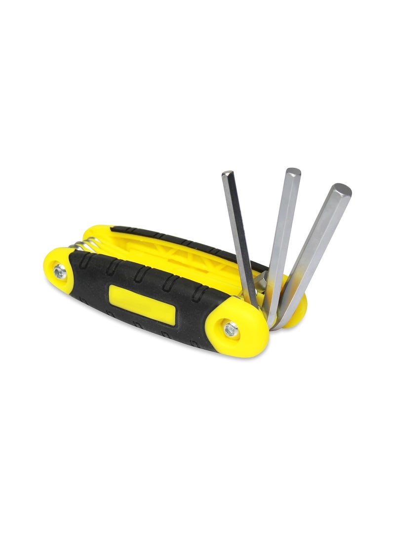 GLUN GLUN Folding Portable Hexagonal Wrench 8in1 Foldable Allen Wrench Metal Metric Chave Torx Allen Key Pocket Size  - Image 1