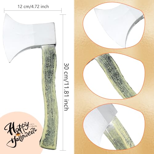 Cotiny 4 Pack Halloween Foam Axe Toy Fake Hatchet Realistic Props for Lumberjack Butcher Halloween Costume Weapon Party Supplies - Image 5