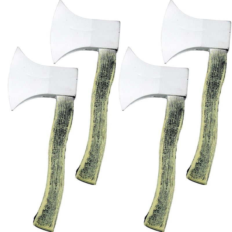 Cotiny 4 Pack Halloween Foam Axe Toy Fake Hatchet Realistic Props for Lumberjack Butcher Halloween Costume Weapon Party Supplies - Image 3