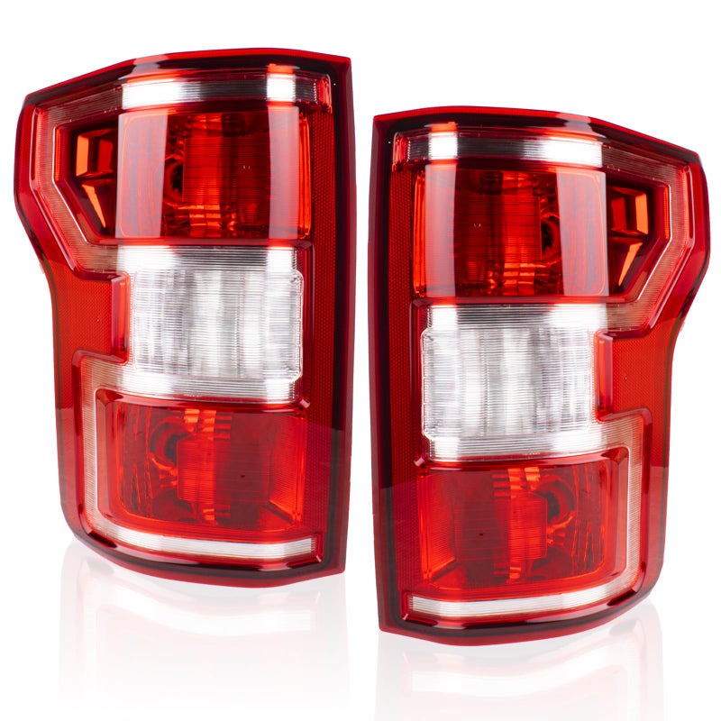 Boine F150 Tail Light Compatible With 2018 2019 2020 Ford F150 F150 Driver and Passenger Side Rear Light Brake Lamp Bulb and Harness Included Replace JL3Z13404H JL3Z13405H