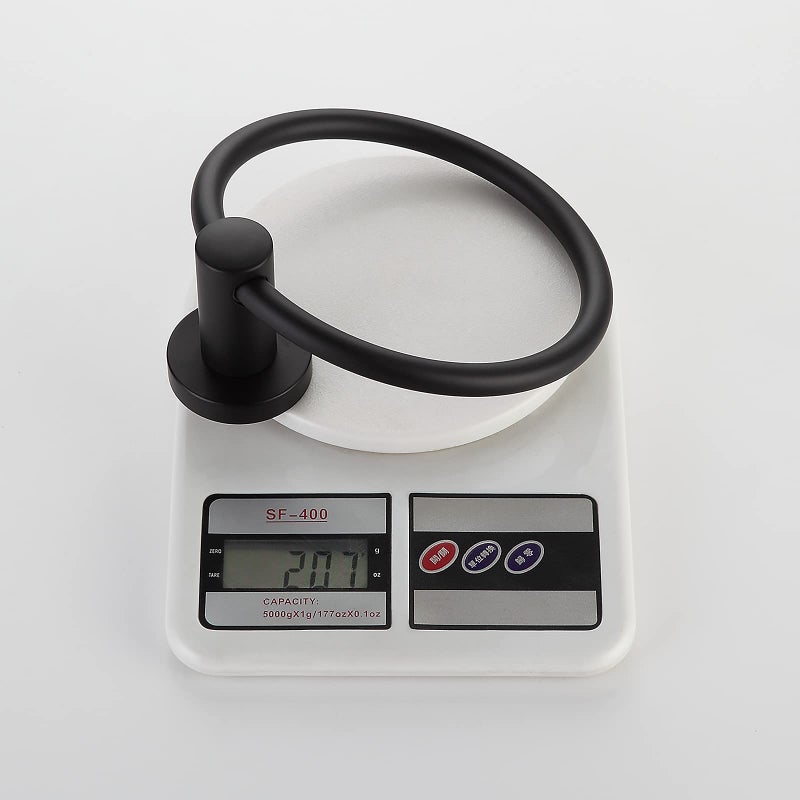 BGL Black Bathroom Towel Holder Black Towel Ring Stainless Steel Towel Ring for Bathroom 2 Pack - Image 5