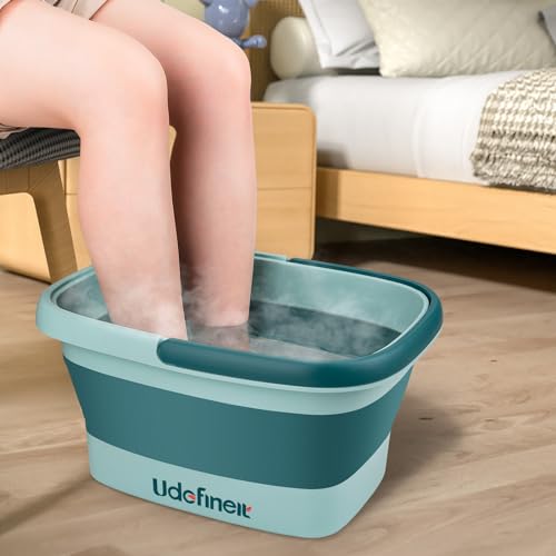 Udefineit Foot Bath Basin Foldable Portable Foot Soak Tub with Massage Acupoint for Foot Spa Bath 15L4 Gallon Foot Massager Soaking Bath Basin Bucket for Pedicure Home Spa Treatment Green