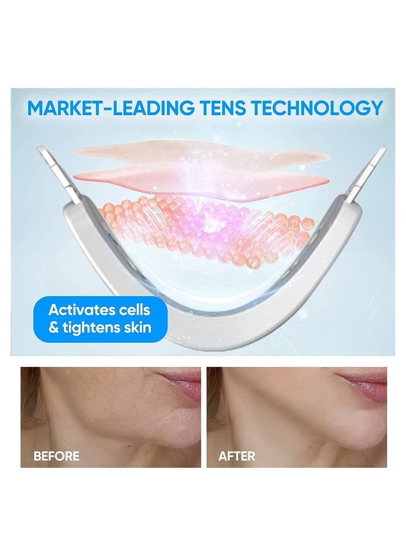 DMG TECH - Double Chin Reducer Machine, Electric V-Shape Face lift, Micro Current Face Slimming Massager, LED Photon Therapy Facial Slimming, Intelligent Reusable Face Lifting Massager with Blue Light - Image 1