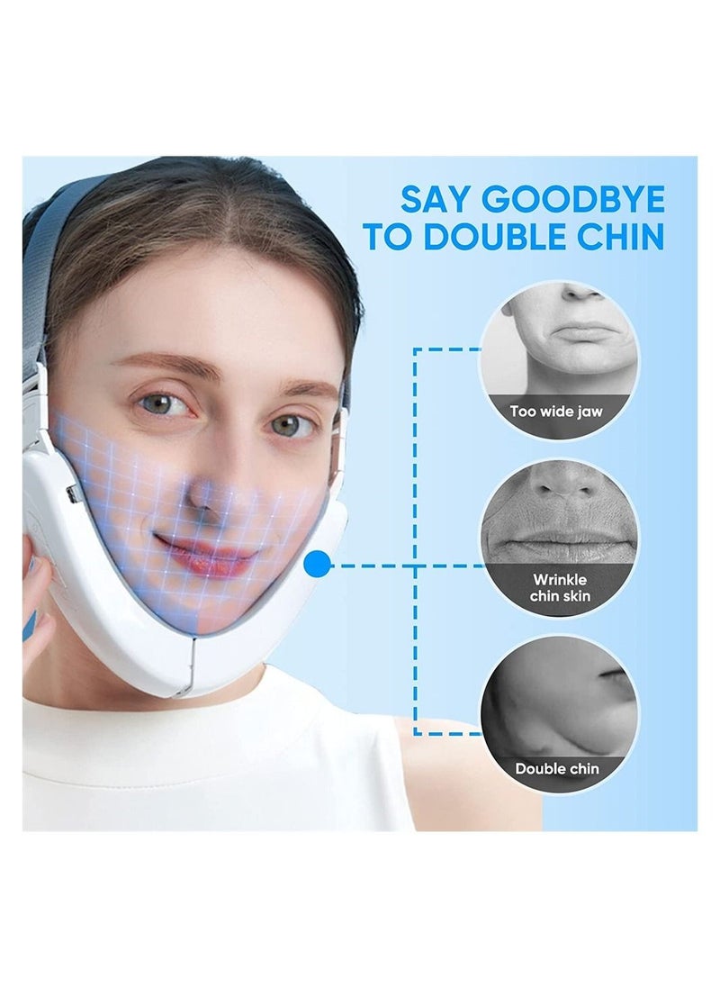 DMG TECH - Double Chin Reducer Machine, Electric V-Shape Face lift, Micro Current Face Slimming Massager, LED Photon Therapy Facial Slimming, Intelligent Reusable Face Lifting Massager with Blue Light - Image 1