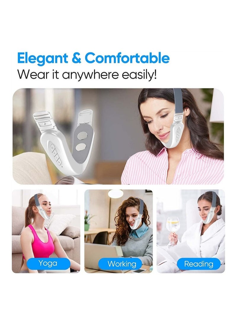 DMG TECH - Double Chin Reducer Machine, Electric V-Shape Face lift, Micro Current Face Slimming Massager, LED Photon Therapy Facial Slimming, Intelligent Reusable Face Lifting Massager with Blue Light - Image 1