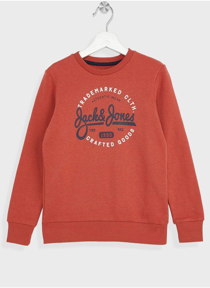 Jack & Jones Junior - Kids Logo Crew Neck Sweatshirt - Image 1