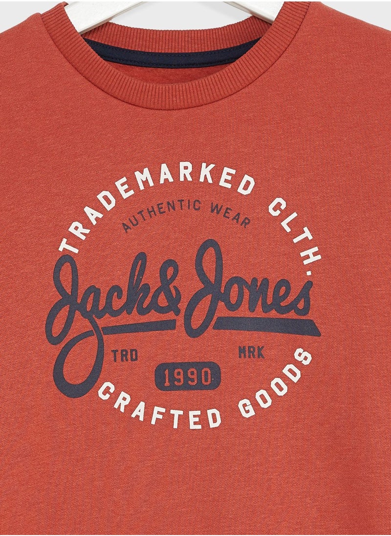 Jack & Jones Junior - Kids Logo Crew Neck Sweatshirt - Image 1