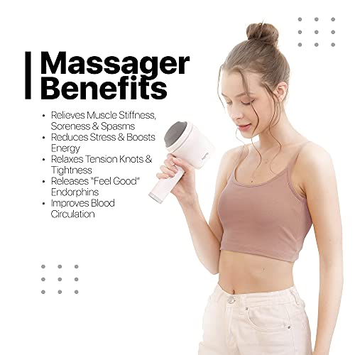 Vandelay Deep Tissue Massage Gun for Full Body Pain Relief – Rechargeable Cordless Electric Handheld Massager for Legs, Arms & Back, Portable Muscle Massage Machine for Home, Gym & Travel (White) - Image 3