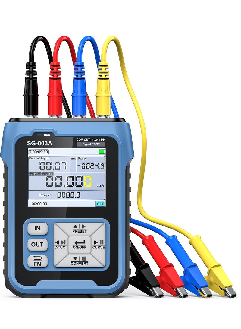 مولد إشارة تيار 4-20mA 0-24V، محاكي تناظري قابل للتعديل لجهد التيار، منحنى في الوقت الفعلي، أنواع متعددة من الإشارات، 3000 مللي أمبير في الساعة قابل لإعادة الشحن عبر USB، قيمة محددة مسبقًا، لاختبار - Image 1