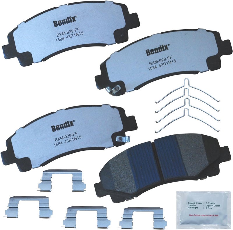 Bendix Fleet Metlok MKD1584FM Semi-Metallic Front Brake Pads for Acura TL 2014-2009, TLX 2020-2015, Honda Ridgeline 2014-2006 - Image 1