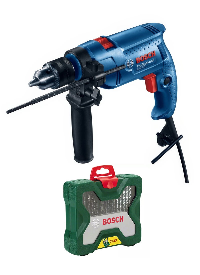 BOSCH - Professional Drill 550 Watt 13 mm with X-Line drill bit set 33 pcs - Image 1