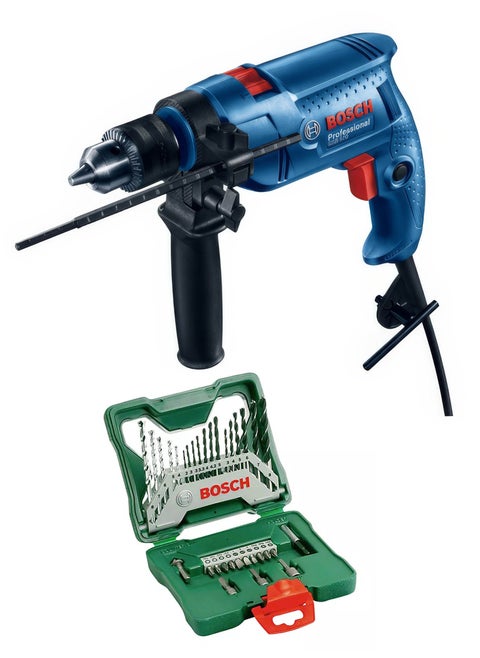 Professional Drill 550 Watt 13 mm with X-Line drill bit set 33 pcs