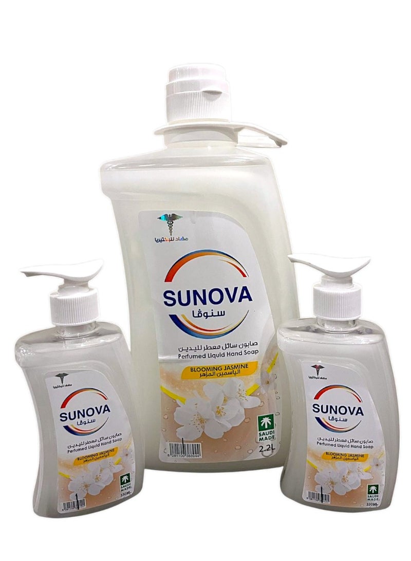 Perfumed Liquid Hand Soap, Blooming Jasmine  2.2L + 2* 330ml