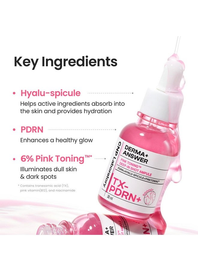 CNP CNP Deep-in Shot Ampule - PDRN + Pink Toning Serum, Micro-spicules, Hyaluronic Acid, for Glass Skin, Korean Skin Care, 1.18 fl. oz. - Image 5