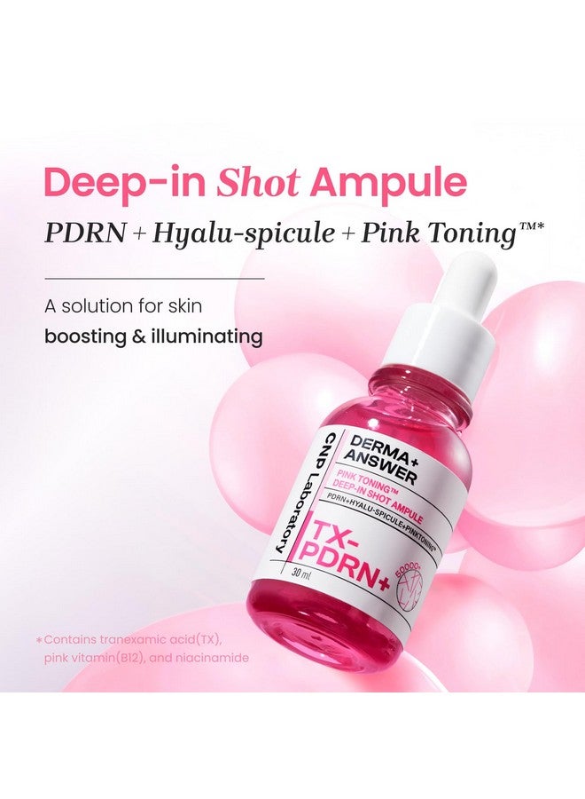 CNP CNP Deep-in Shot Ampule - PDRN + Pink Toning Serum, Micro-spicules, Hyaluronic Acid, for Glass Skin, Korean Skin Care, 1.18 fl. oz. - Image 2