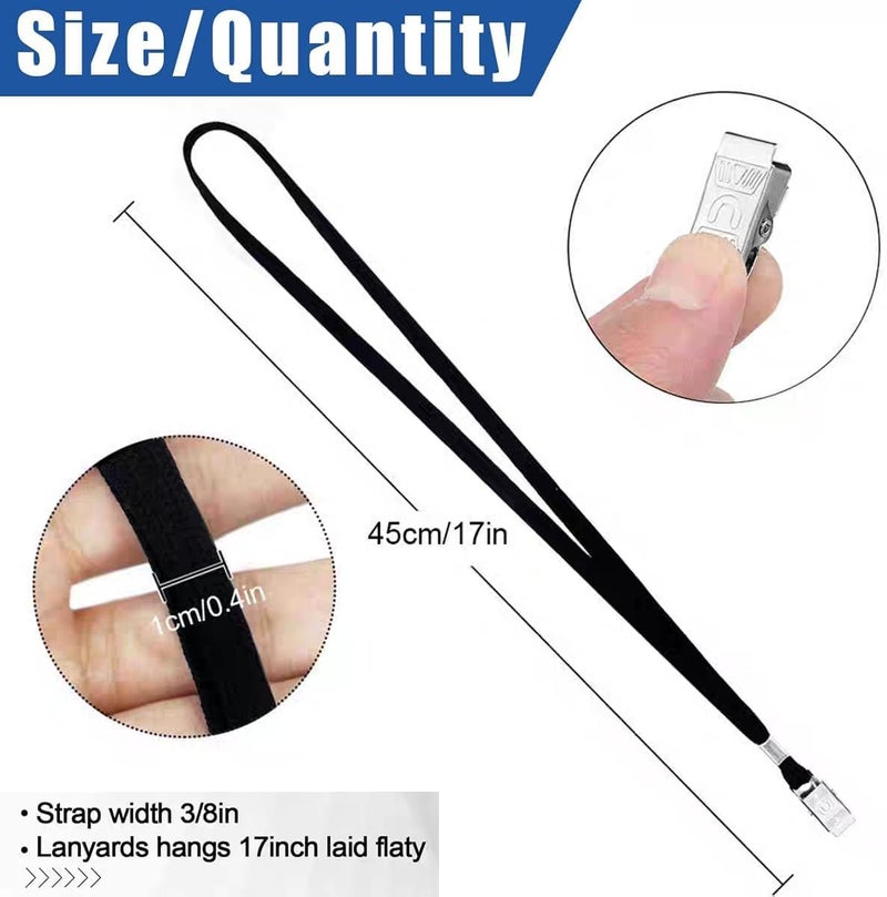 70 sets of card sleeves and lanyards (70 transparent waterproof horizontal ID card sleeves + 70 black lanyards) - Image 3