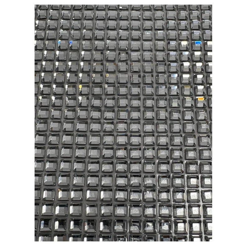 DeLush Resin Self Adhesive Square Shape Rhinestone Sticker Roll DIY Decoration Hotfix Crystal Gem Sheet for Art and Craft 40cm x 24cm - Image 3