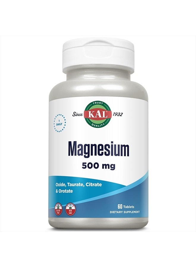Kal 500 Mg Magnesium Tablets, 60 Count - Image 1