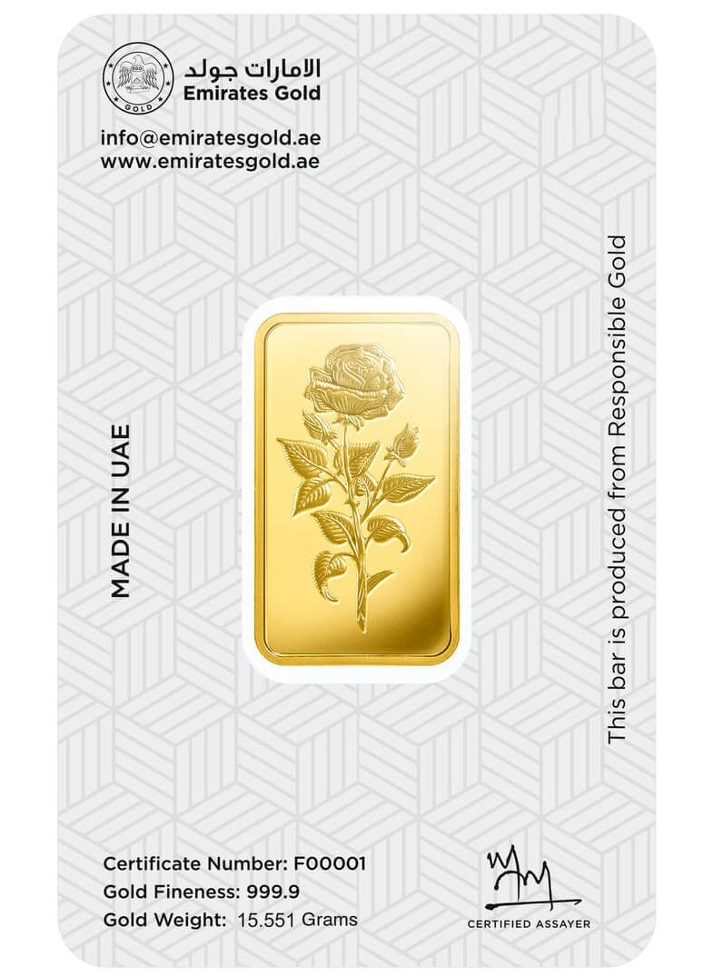 Emirates Gold Emirates 1/2 Ounce 999.9 Purity Gold Bar  - Image 3