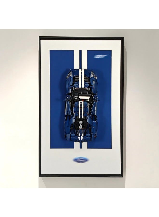 WETCEAOM لوحة عرض لجدار لسيارة ليغو تكنيك 2022 فورد جي تي 42154 1:12 سوبركار، الحجم: 19.7 × 31.5 بوصة، أفكار لعشاق إطار تعليق السيارات على الجدار (النموذج غير متضمن!) - Image 1