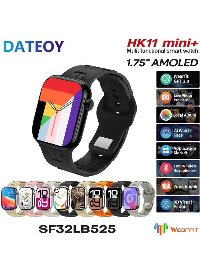 HK ساعة HK11 Mini+ الذكية – أناقة مدمجة مع شاشة AMOLED بحجم 1.75" - Image 1