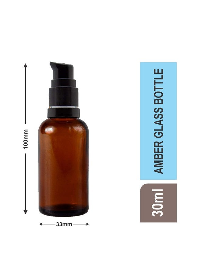 Devinez Amber Color Round Glass Bottle with Lotion Pump & Black Cap, 30 ml - Set of 6 for Essential Oils, Blends, DIY skin care, Cosmetics, Multipurpose Bottle for Home and Travel Purpose - Image 5
