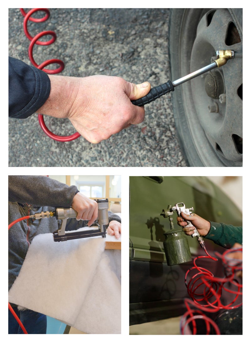 LAWAZIM PU Air Compressor Hose -5x8mm 15m- Flexible Spiral Pneumatic Hose with Quick Connect Couplers, High Pressure and Wear-Resistant, for Air Compressors, Automotive and Industrial Air Applications - Image 5