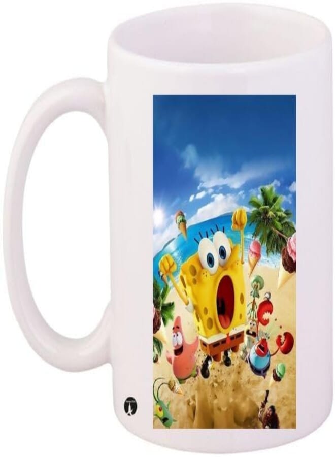 RYN Spongebob Squarepants Printed Coffee Mug White/Yellow/Blue 11Ounce - RYNmg9630