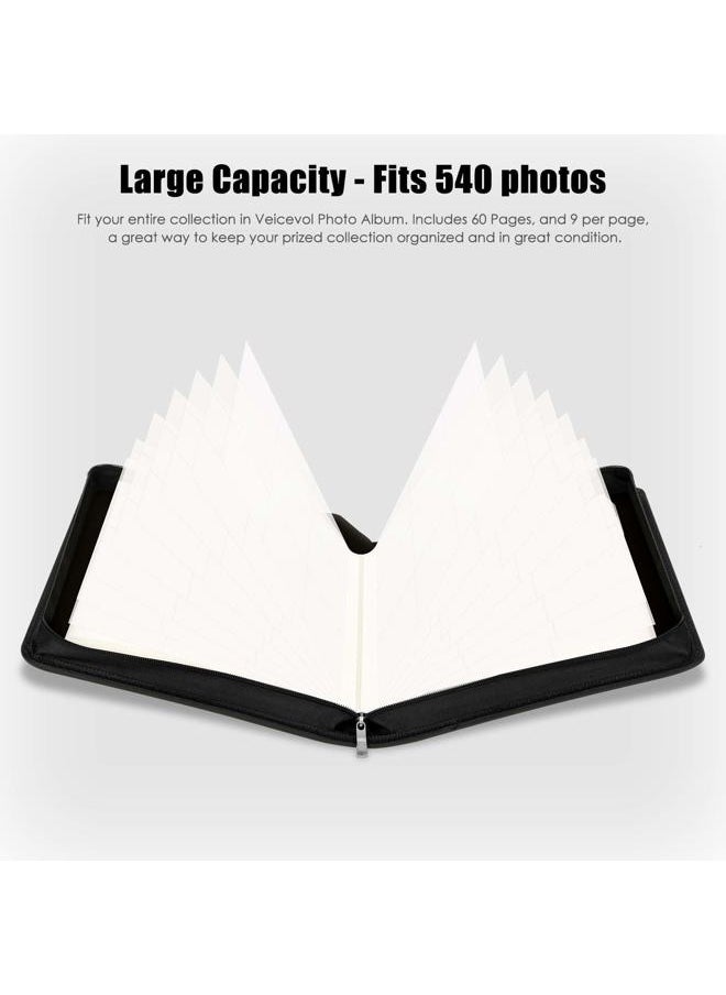 Veicevol - 540 Pockets Photo Album for Fujifilm Instax Mini 11 90 70 9 8+ 8 LiPlay Instant Camera, for Polaroid Snap SnapTouch PIC-300 Z2300 Instant Camera, Kodak Smile Printomatic Instant Print Camera (Black) - Image 1