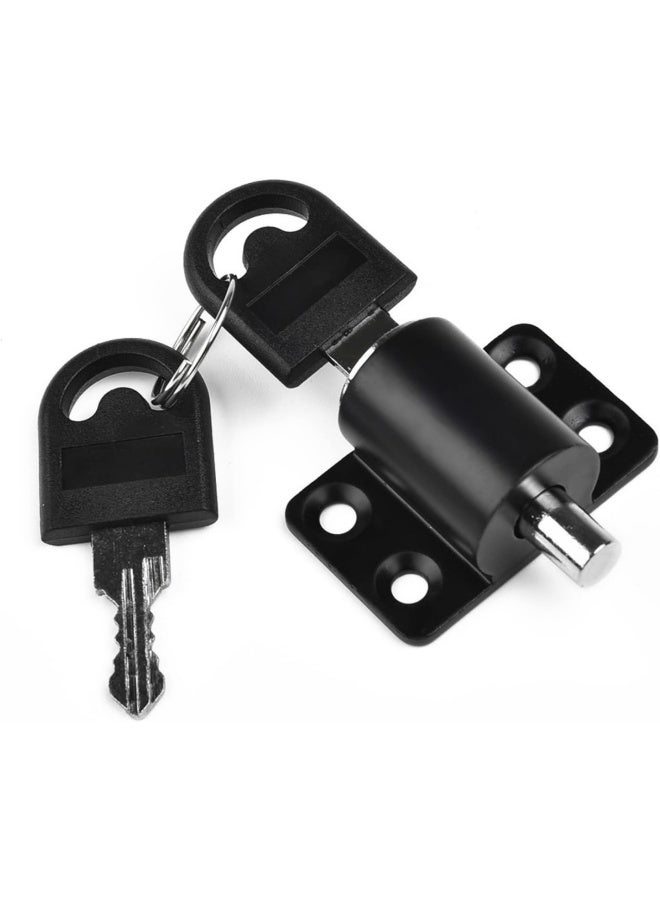 Sliding Door Window Lock, Sliding Patio Door Catches Set, Window Buckle Locks with Universal Keys for Window Child Safety Protection Lock (Black) - Image 4