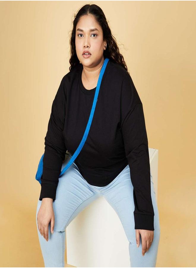 Kotty Solid Regular Fit Round Neck Sweatshirt by Styli  - Image 1