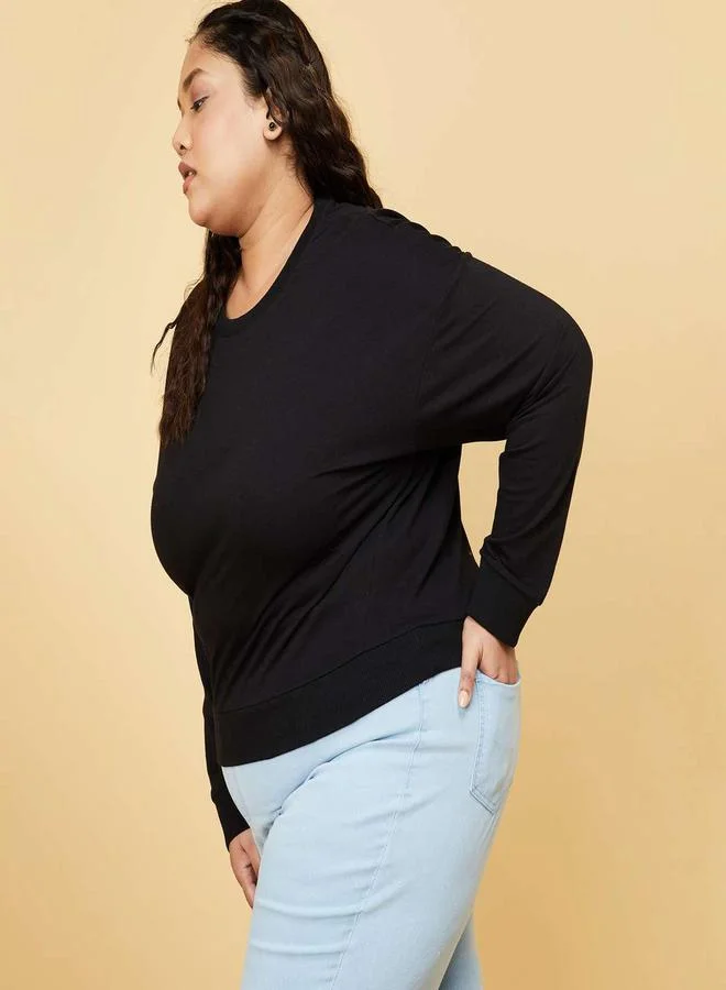 Kotty Kotty Solid Regular Fit Round Neck Sweatshirt