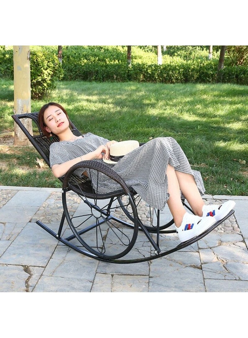 DubaiGallery Home Rocking Chair Balcony Living Room Wicker Chair Outdoor Chair Nap Chair - Image 3