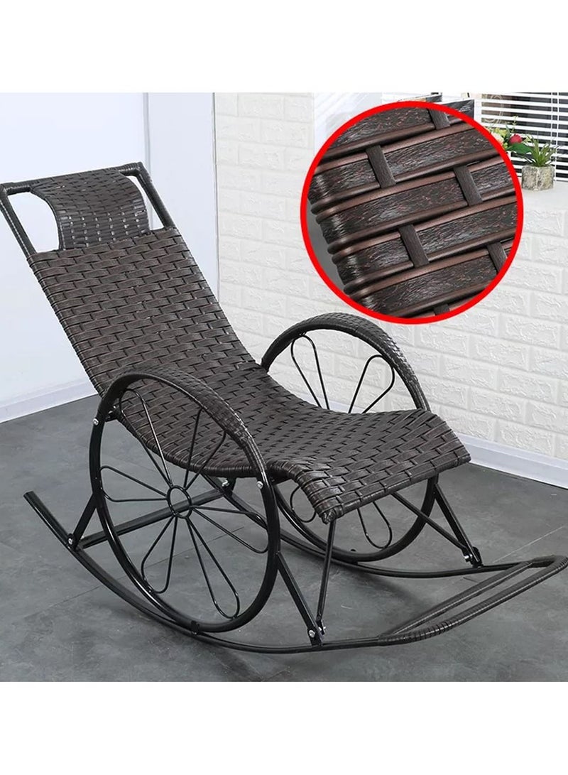 DubaiGallery Home Rocking Chair Balcony Living Room Wicker Chair Outdoor Chair Nap Chair - Image 4