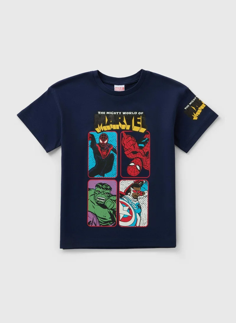 ماتلان Marvel Boys Navy Foil T-Shirt