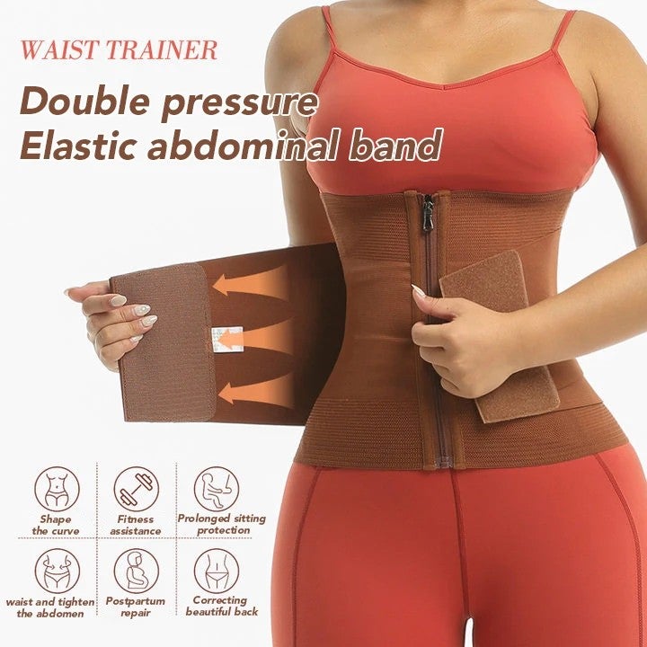 Bluejw Logo Women's Workout Gym Waist Trimmer Belt - Neoprene Latex Faja Sweat Slimming Body Shaper Waist Trainer - Image 3