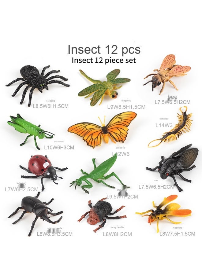NIBEMINENT Kids Realistic Insect Toy Set - Educational Imitation Animal Models