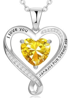 Zifeel Infinity Heart Pendant Necklace for Women 925 Sterling Silver, Silver Birthstone Necklace for Women, Anniversary Birthday Gifts for Her Wife Daughter Girlfriend Girls, Valentines Day Mothers Day  Gifts Jewelry for Women Mom…  - Image 1
