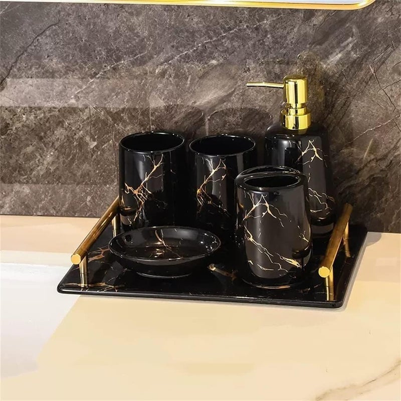 Generic "High Quality Porcelain Marble Bathroom Set - Imported and Available in Black and White" - Image 1