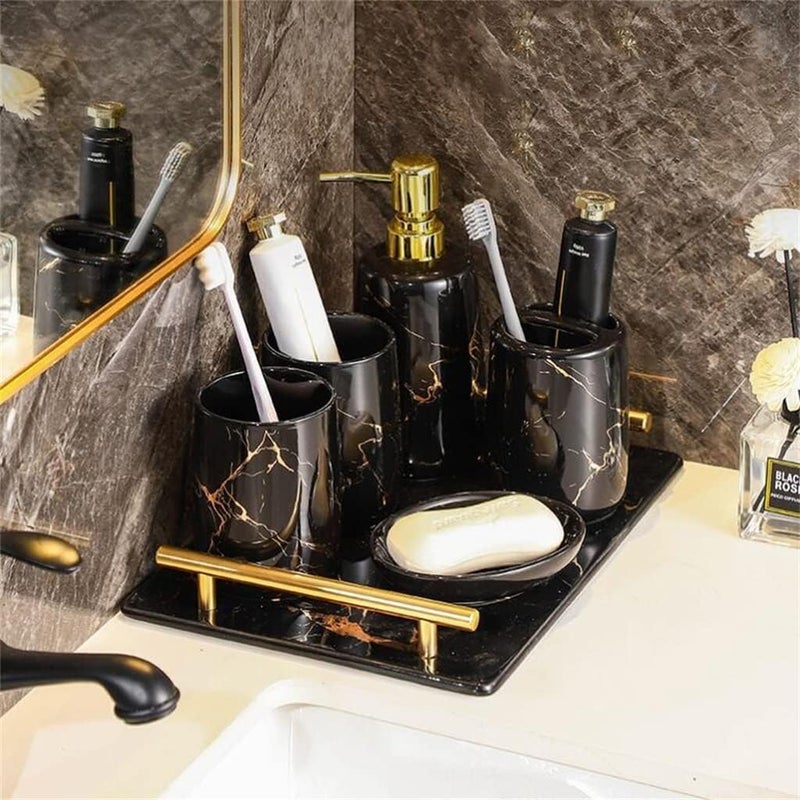 Generic "High Quality Porcelain Marble Bathroom Set - Imported and Available in Black and White" - Image 2