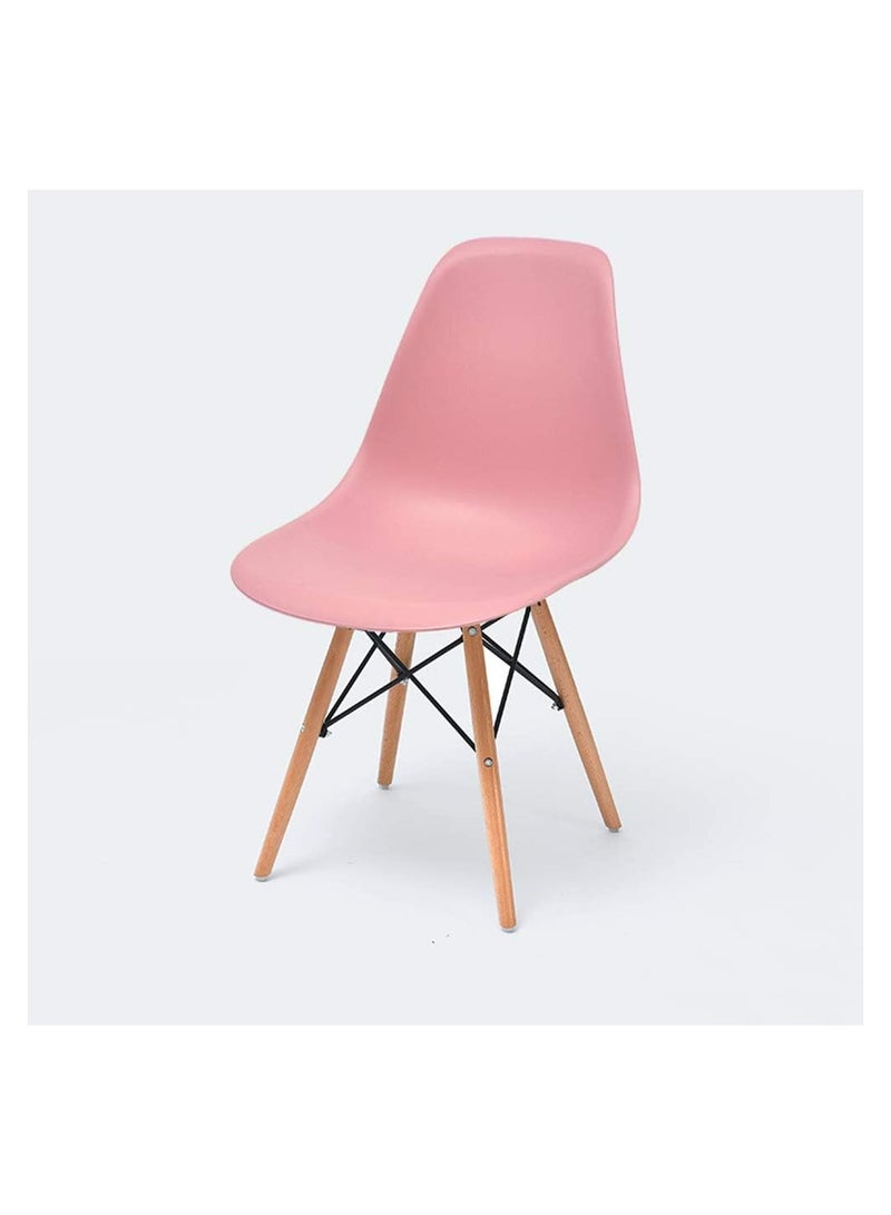 Generic Dining Chair Dining Office Lounge Chair Dining Chair Plastic Wood Modern Furniture For Living Room(Pink) - Image 2