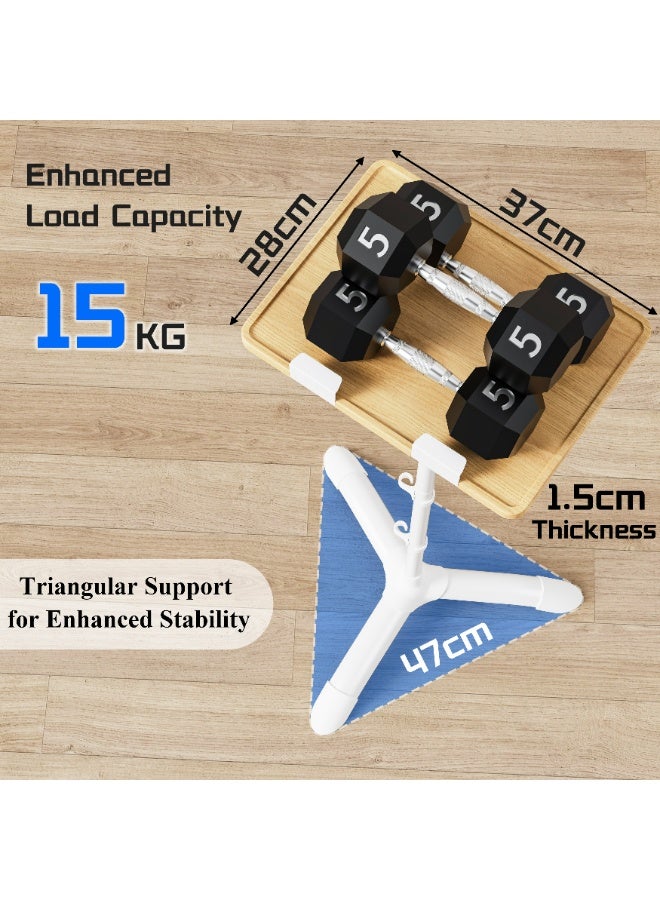 ETHU Projector & Laptop Floor Stand with Shelf, 94-111cm One-Hand Height Adjustable, 0-45 degree angles Tripod Floor Stand with Safety Lock, Heavy Duty Laptop Stand for Home, Office Studio, Stage, Beige - Image 3
