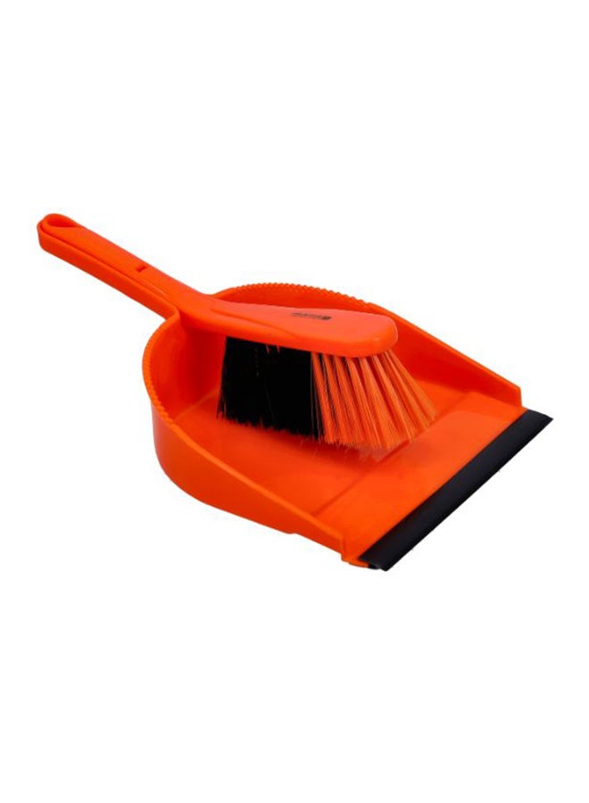 Royalford Dust Pan And Brush Set Orange - Image 1