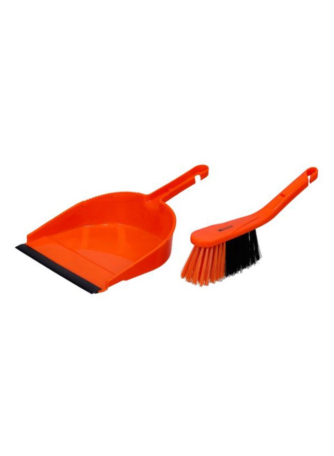 Royalford Dust Pan And Brush Set Orange - Image 2